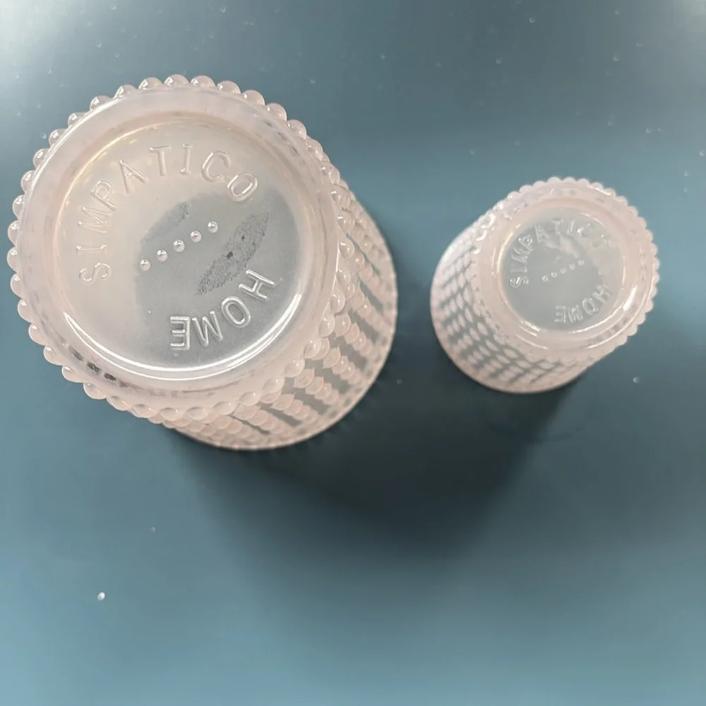 Elegant White Hobnail Glass Set of 2